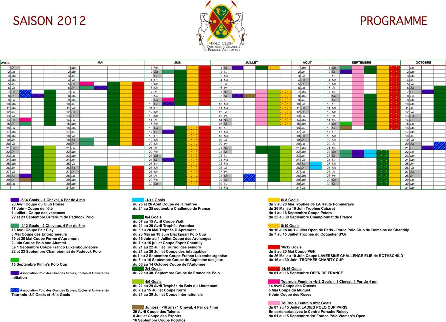 Saison 2012 Schedule Polo